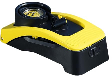 Bomba de pie para bicicleta, bomba de aire de pie de doble cilindro, bomba de neumáticos para bicicletas con medidor de presión preciso, inflador de neumáticos accionado por el pie, bomba de pie