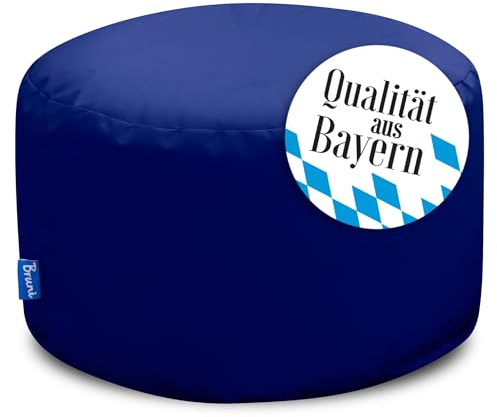 Bruni Pouf Sittpall L i kungsblått – rund sittpuff, inomhus och utomhus lämplig som fotpall, yogasittkudde, meditationskudde, tillverkad i Tyskland