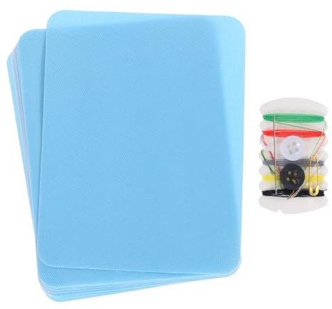 QUARKZMAN 16 stycken stryklappar med sysats tygreparationslappar 12 cm x 9 cm tygreparationslappar för kläder, lappar för jeans, väskor, soffor, ljusblå