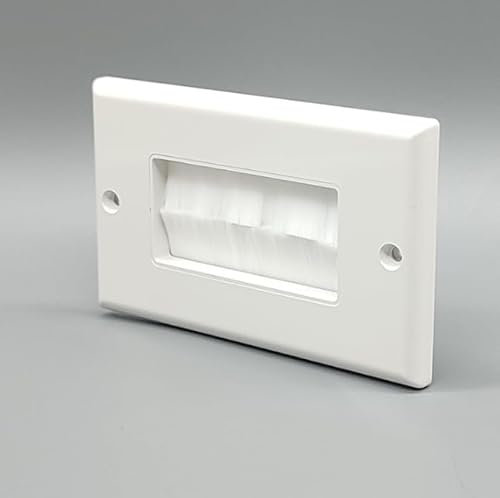 2 x flush-mounted cable grommet with brush for flush-mounted installation - elegant cover for cable outlets, ideal for DIY enthusiasts and professionals