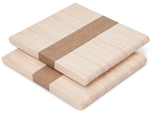 OWLKELA 100Pcs Lolly Sticks, 4.5 inch, Wooden