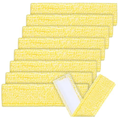 Adiwo Window Vac Cleaning Pads for Karcher, 8Pcs Karcher Window Cleaning Machine Rag Replacement Pack, Compatible with Karcher WV2 WV5 WV6 Window Vacuum Cleaners（Yellow）