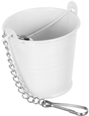 Toddmomy Perroquet Cage Tasses à Oiseaux pour Cages mangeoire à Oiseaux Bols de Nourriture Bol de Nourriture d'oiseau Métal Blanche
