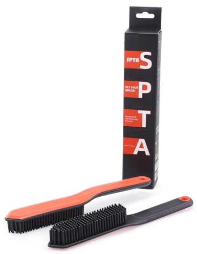 SPTA Pet Hair Brush, 2Pcs Pet Hair Removal Brush,Triangular Wedge Tip,Rubber Bristles to Trap and Remove Hair,Metal-Free Design,Ergonomic Design Great for Cars,Trucks,SUVs,RVs, Home,Furniture&More