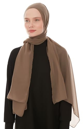 Chiffon Hijab Scarf för Dam – Lätt och Tunn Slöja Huvudsjal för Kvinnor, 180x70 cm