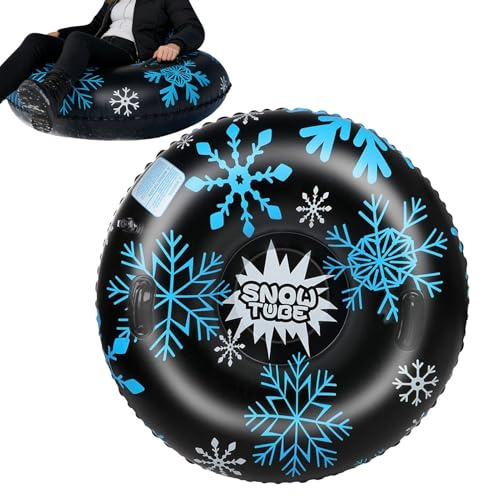 Gonfiabile Slittino 110cm PVC Slittino Tubo Pneumatico Da Neve Tube Slitta Con Manici Per Bambini E Adulti Natale Fiumi Congelati Laghi Sci