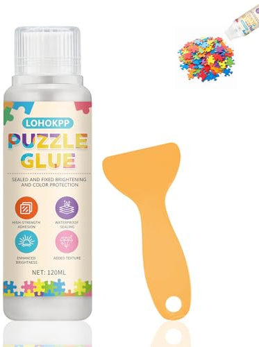 120ml Colla per Puzzle Liquida, Colla per Pittura con Diamanti, Puzzle Adesivo Trasparente, Colla per Decoupage, Adatto per Fissare e Appendere Puzzle, Adatti per Legno, Ceramica e Cartone