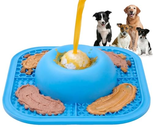 Hund slickskål silikon interaktiv långsam matare | Roll Ball skål slickmatta för flytande våt mat yoghurt kött puré daglig matning belöningsträning