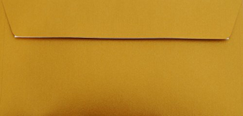 25 Din lang Briefumschläge Gold Metallic 11 x 22 cm mit Haftstreifen, Grammatur 90 g/m²