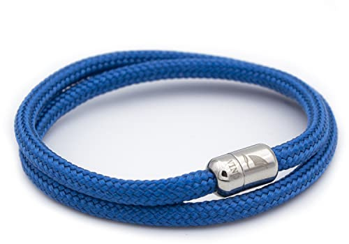 WIND PASSION Paracord surfararmband, flätat armband för män och kvinnor | Handgjort surfararmband, segelrep, maritimt och vattentätt, Small (Wrist size: 14.0-15.4 cm), Rostfritt stål