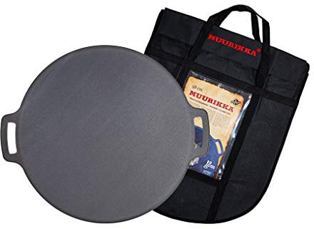 MUURIKKA Grillpfanne 58cm inkl. Schutztasche, Outdoor Pfanne, Feuerpfanne aus robuster Walzstahl für Lagerfeuer & Grill