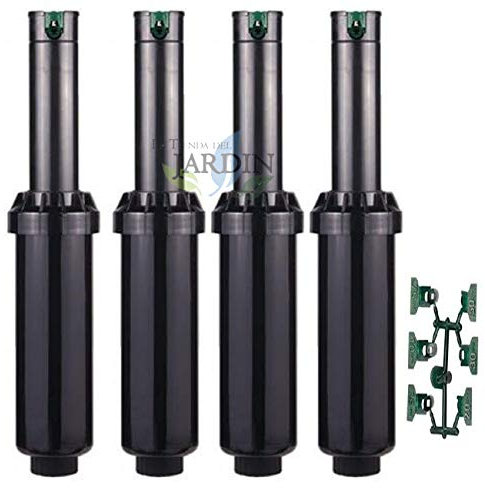 Suinga Lot de 4 Arroseur Turbine Hunter SRM-04 1/2'', portée 4,9 à 14 m, 40º-360º, Noir