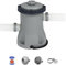 Bestway 330gal Flowclear Filter Pump, Above Ground Pool Cleaner for 1,100L–8,300L Pools, Includes Replaceable Cartridge, 280gal/h System Flow Rate, Grey