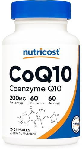 Nutricost CoQ10 200 mg, 60 gélules végétariennes, 60 portions – Haute absorption, végétarien, sans OGM, coenzyme Q10