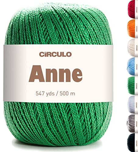 CÍRCULO – Hochwertige Wolle zum Stricken & zum Häkeln | 100% Baumwolle mercerisiert - 500m - Qualität seit 1938 (grün)