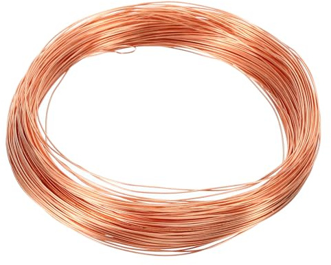 PATIKIL Fil de Cuivre Naturel à 99,9%, 1Pc Bobine de 25 Mètres/82 Pieds de Fil de Cuivre Naturel de 28 Jauge/0,3 mm de Diamètre pour la Fabrication de Bijoux et Les Plantes de Jardinage