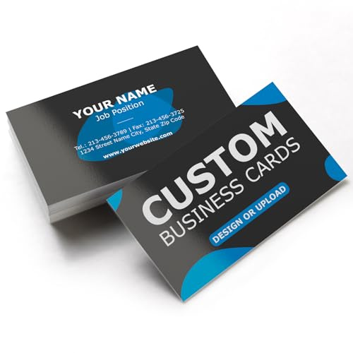 GotPrint Custom Business Cards 2”x3.5” Standard Size, Printed on 14 pt Gloss, High Gloss UV Double-Sided Full-Color Printing, 500 Qty