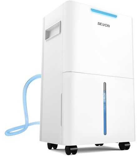 1500 Sq.ft Dehumidifier for Basement, SEAVON 21 Pint Dehumidifiers with Drain Hose for Home Large Room Bedroom Bathroom, Powerful Moisture Removal, Smart Humidity Control & Display, 24H Timer, 3 Mode