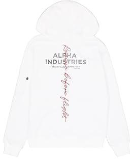 Alpha Industries Signature BP Hoody Felpa con Cappuccio, White, XXL Uomo