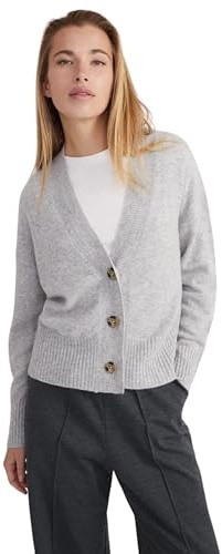 Style & Republic Cardigan da donna con scollo a V in cashmere di 100% cashmere - Il tuo accogliente cardigan premium a maniche lunghe in maglia per eleganti momenti autunnali e invernali, Grigio