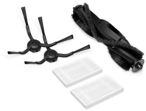 Tapo RVA105 Kit de Remplacement Robot Vacuum, 1 Brosse Principale/2 Brosse latérale/2 Filtre HEPA Lavable, s'adapte à différentes Surfaces carrelage/Tapis, Lavable et réutilisable