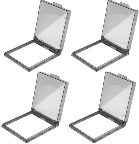 Batheidon 4 Stück Schalterabdeckung Steckdosenabdeckung Wasserdicht, Ultradünn Selbstklebend, IP14 Schutz, für Badezimmer, Küche, Schlafzimmer & Outdoor, 86 Typ Steckdose, Schwarz