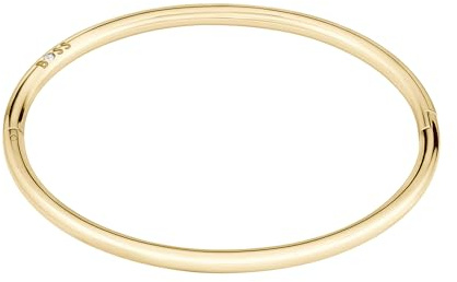 BOSS Jewelry Collana, Braccialetto Rigido e Orecchini a Cerchio da Donna Collezione LIVE in Acciaio Inossidabile color Oro Giallo con un Charm