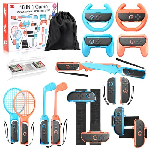 18in1 Switch 2 Sports Accessories, for Nintendo 2 2025 Switch Games,Family Party Fun Game Accessories Bundle for Kids Adults Switch 2 Sports Games