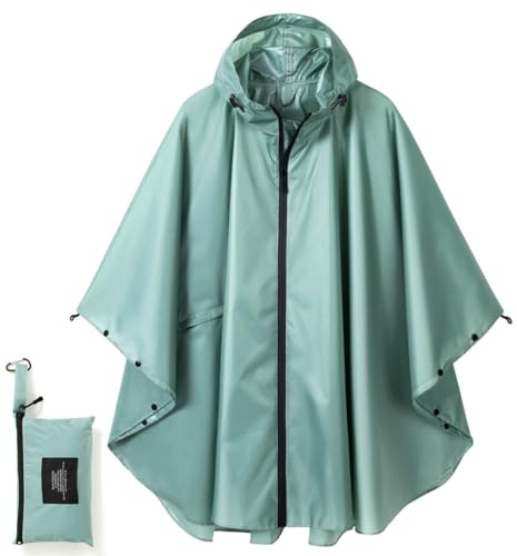 SIRMEDAL Women's Waterproof Poncho - Lightweight Breathable Rainwear, Windproof Outdoor Rain Cape for Hiking & Cycling, Compact Reusable Travel Raincoat