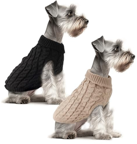 Fiohiros Lot de 2 Pull pour Chien Chauds et Doux Pull Chien Petite Taille Petit l'hiver