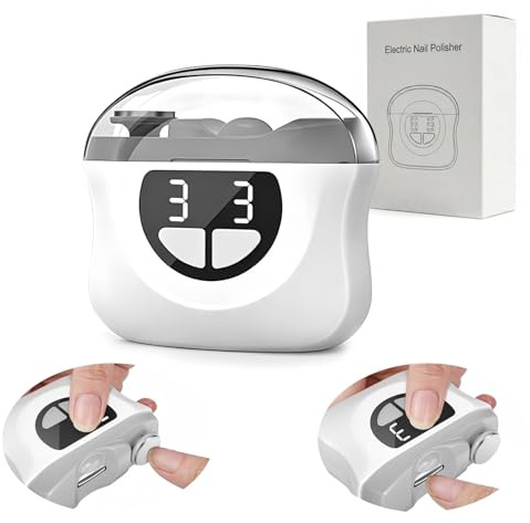 Tagliaunghie Elettrico Tagliaunghie per Piedi, 3 in 1 Tagliaunghie Automatico con LED, Tagliaunghie Elettrico Portatile per Unghie con 3 Velocità, Nessun Rumore, per Neonati, Adulti, Anziani-Grigio