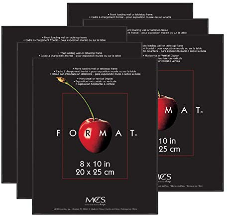 MCS Format 8x10 Picture Frame Black, Gallery Wall Vertical & Horizontal Wall Hanging Picture Frame for Photos & Art Prints (6-Pack)