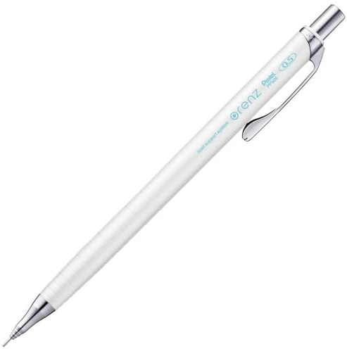 Pentel XPP505-WX Orenz - Matita portamine a pressione, 0,5 mm, B, 100% infrangibile, confezione blister, colore bianco