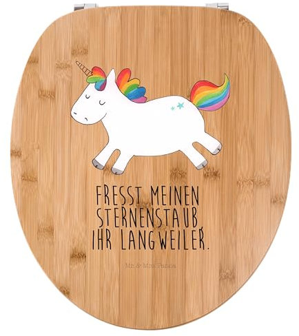 Mr. & Mrs. Panda Motiv WC Sitz Einhorn Happy - Geschenk, spannend, Einhörner, Unicorn, Klobrille, Toilette, glücklich, Einhorn Deko, Klodeckel,