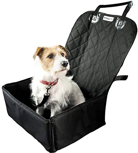KT-Sports Dog Car Seat - Waterproof Booster Seat Puppy Seat Belt, 2-in-1 Seat Cover for Dog in Car, Puppy Travel Seat, Foldable Safety Basket Seat for Small to Medium Dogs