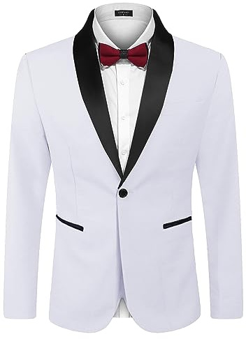 COOFANDY Men's Tuxedo Jacket Wedding Blazer One Button Dress Suit for Dinner Prom Party