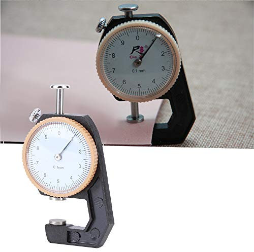 Medidor de Espesor de 0 a 10 Mm, Medidor de Espesor de Dial Redondo Portátil, Dial Probador de Espesor de Cabeza Plana para Tablero de Cuero de Joyería(Flat Head)