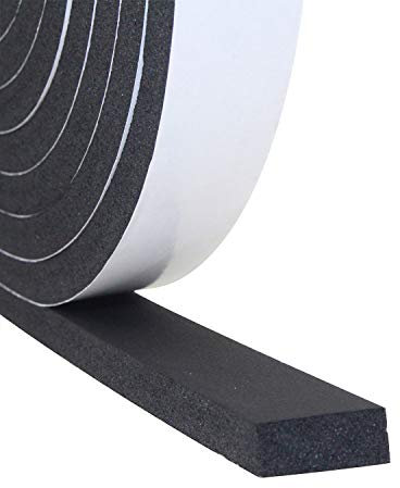Storystore Joint Isolation pour Fenêtre Porte, Joint Adhésif en Mousse Caoutchouc, 25mm de Large x 10mm d'Épaisseurs x 5m de Long, Joint en Bande Calfeutrage Isolation Phonique Anti-Collision, Noir