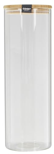 COOK CONCEPT, Bocal Haut en Verre avec Couvercle Joint Silicone 2 litres, Idéal Multifonction, Conservation et Stockage - 40°C / +460°C - Transparent, Passe au Lave Vaisselle