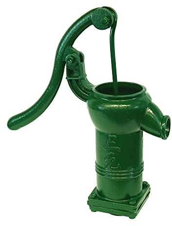 Merrill MFG PUMPHD125 Manual Well Pump, Heavy Duty Cast Iron Hand Pitcher Pump for Shallow Wells up to 25 Ft, Antique Green Vintage-Style Garden, Farm, Cabin & Off-Grid Water Pump Accent