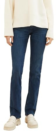 TOM TAILOR Damen 1008119 Alexa Straight Jeans, 10282 - Dark Stone Wash Denim, 32W / 30L EU