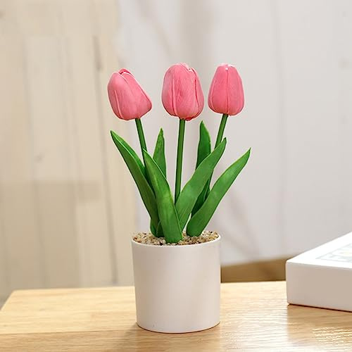 Tulipe artificielle en pot pour décoration de fête de mariage Rose