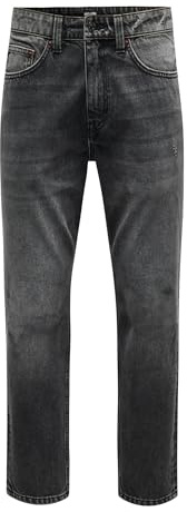 ONLY & SONS Onsyoke Tapered Box Tai DNM Cbo Noos Jeans pour Homme, Noir délavé, 31W x 34L