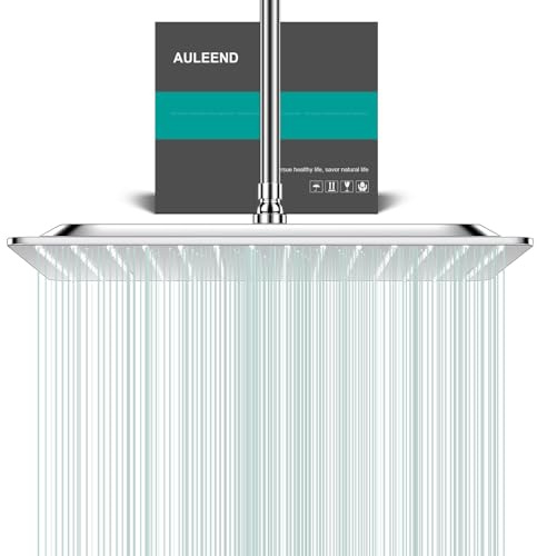 Docce Fisso Quadrato Soffione Doccia a Pioggia in Acciaio Inox Soffione Doccia a Pioggia con Getti In Silicone Anticalcare 304 Acciaio Inox Ultra Sottile (Cromo, 40 cm)