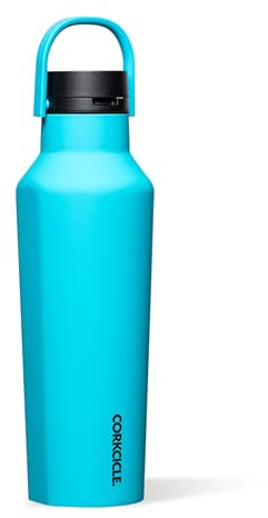 Corkcicle Sport Canteen Insulated Tumbler, Capri Blue, 20 oz – Reusable Water Bottle Keeps Beverages Cold for 25 Hours & Hot 12 Hours – Cupholder Friendly Tumbler with Screw-On Cap
