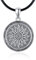 KATHLU Halskette mit Anhänger Sonne böser Blick 925er Sterlingsilber Amulett Punk Sonne böser Blick Münze Halskette Sonnenstrahlen Schutzschmuck mit Lederkordelkette Geschenk für Männer Frauen