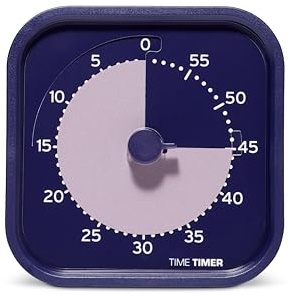 TIME Timer MOD Home – Metallic Series – Individuelle Größe, 60 Minuten visueller Countdown-Timer für ADHS, Erwachsene, Studenten und Pomodoro mit leisem Betrieb (Metallic Indigo)