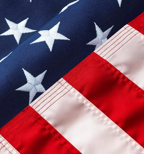 Super Durable American Flag 3x5 for Outside – UV Fade Resistant USA Flag, Embroidered Stars, Double Stitched, Reinforced Fly Hem, Brass Grommets