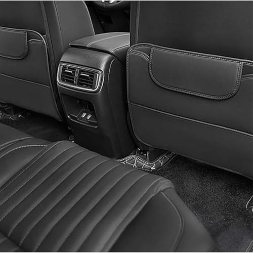 YMNBFCX 2 Pezzi Protezione Schienale Sedile Auto,per VW Tiguan R-Line 2023-2025 Tappetino Anti-Calcio Sedile Posteriore Pelle Anti-Sporco Auto Accessori,Black