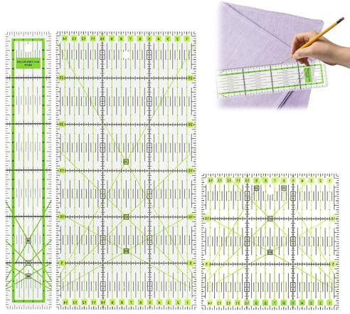 3 PCS Sewing Rulers And Guides,Quilting Ruler Set,Quilting Accessories,Sewing Ruler,